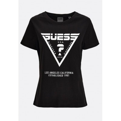 Kobiety T_SHIRT_TOP | Guess FRONTLOGO - T-shirt z nadrukiem - schwarz/czarny - OU89460