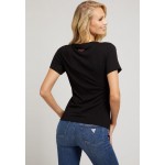 Kobiety T SHIRT TOP | Guess FRONTPRINT - T-shirt z nadrukiem - schwarz/czarny - KO89503