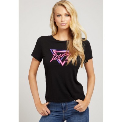 Kobiety T_SHIRT_TOP | Guess FRONTPRINT - T-shirt z nadrukiem - schwarz/czarny - KO89503