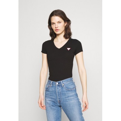 Kobiety T_SHIRT_TOP | Guess MINI TRIANGLE - T-shirt z nadrukiem - jet black/czarny - BN74211