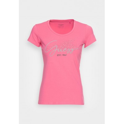 Kobiety T_SHIRT_TOP | Guess TEE - T-shirt z nadrukiem - dunkelrosa/różowy - HN45787