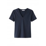 Kobiety T SHIRT TOP | hessnatur T-shirt basic - marine/niebieski - GB75120
