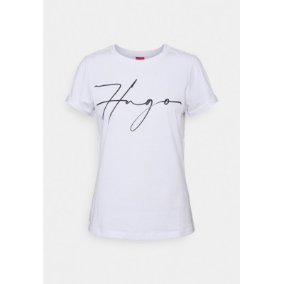 Kobiety T_SHIRT_TOP | HUGO THE SLIM TEE - T-shirt z nadrukiem - white/biały - CE71552
