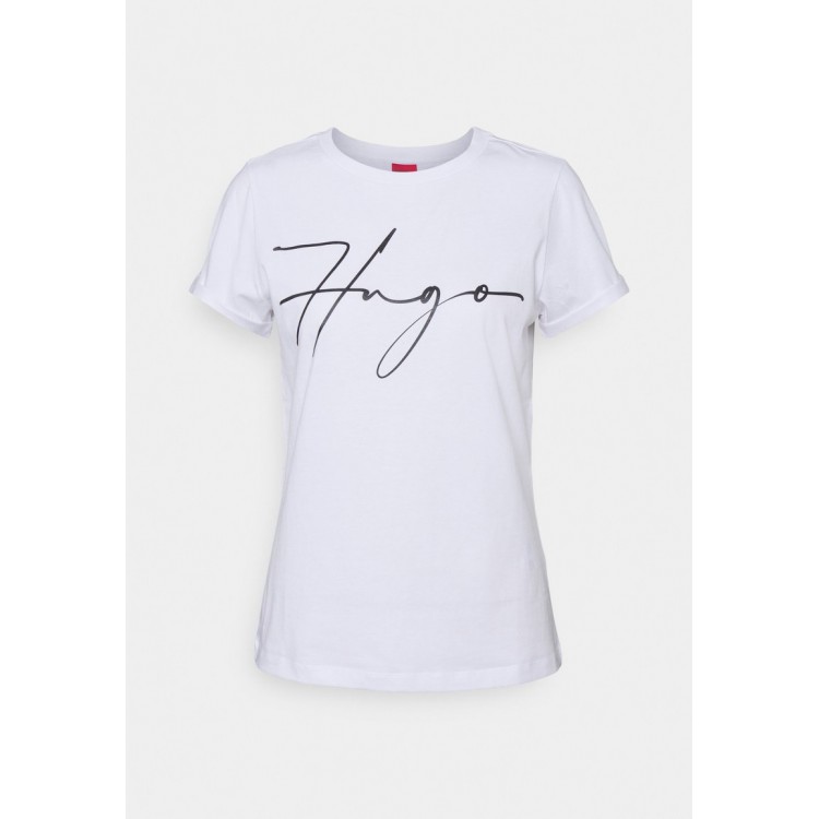 Kobiety T SHIRT TOP | HUGO THE SLIM TEE - T-shirt z nadrukiem - white/biały - CE71552