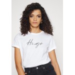 Kobiety T SHIRT TOP | HUGO THE SLIM TEE - T-shirt z nadrukiem - white/biały - HZ61785