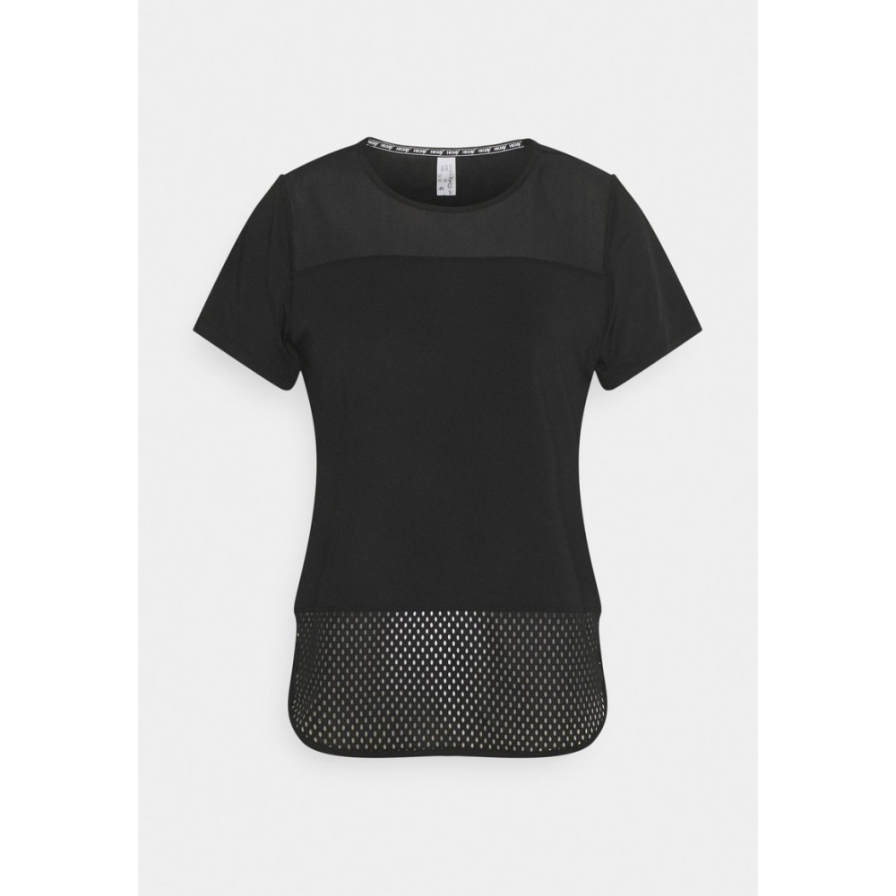 Kobiety T SHIRT TOP | Hunkemöller PERFORMANCE - T-shirt z nadrukiem - black/czarny - NT80958