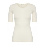 Kobiety T SHIRT TOP | InWear FANGIW - 100% WOOL - T-shirt basic - whisper white/mleczny - KS27470