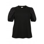 Kobiety T SHIRT TOP | Kaffe Curve E CURVE KCMELA LIDDY - T-shirt basic - black deep/czarny melanż - EQ32687