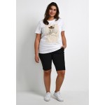 Kobiety T SHIRT TOP | Kaffe Curve KCSALLY - T-shirt z nadrukiem - white/biały - KG13189