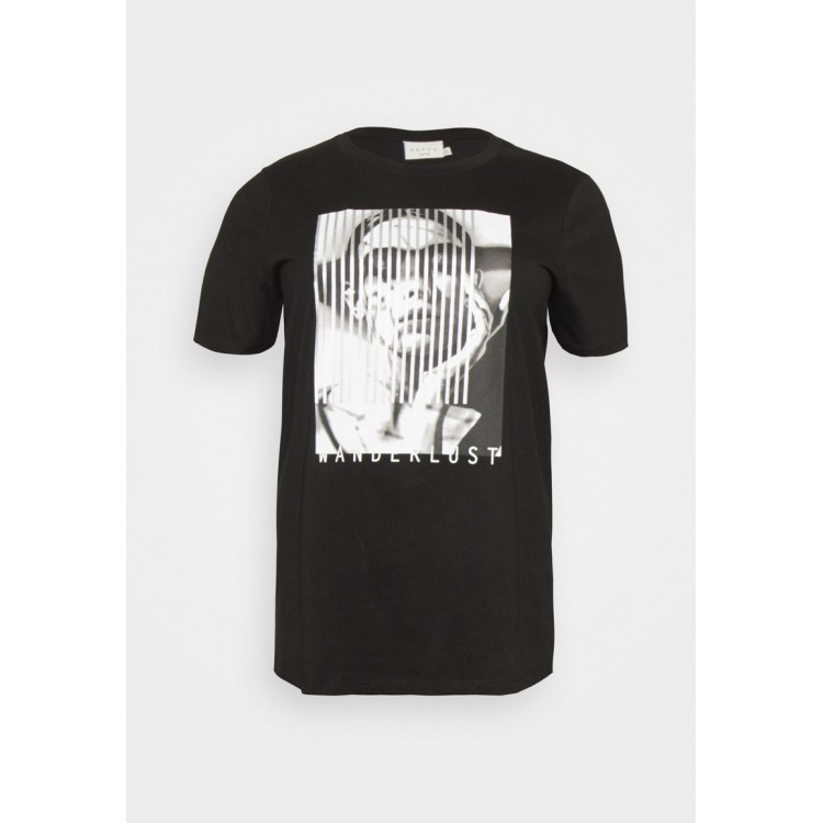 Kobiety T SHIRT TOP | Kaffe Curve MABELLA - T-shirt z nadrukiem - black/czarny - NK91924