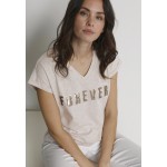 Kobiety T SHIRT TOP | Kaffe T-shirt z nadrukiem - savannah tan melange/beżowy - QG55921