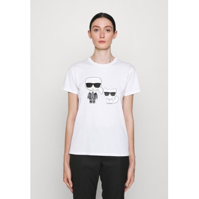 Kobiety T_SHIRT_TOP | KARL LAGERFELD IKONIK CHOUPETTE TEE - T-shirt z nadrukiem - white/biały - OC76029