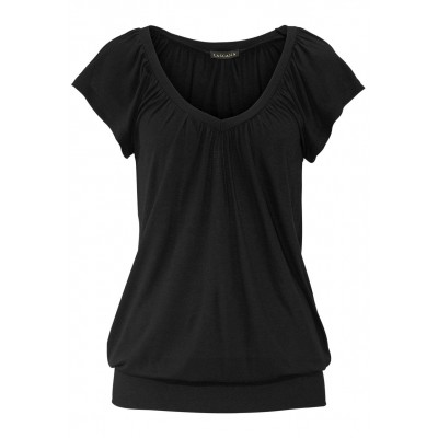 Kobiety T_SHIRT_TOP | LASCANA T-shirt basic - schwarz/czarny - GU79722