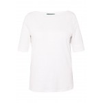 Kobiety T SHIRT TOP | Lauren Ralph Lauren Woman COTTON-BLEND BOATNECK TOP - T-shirt basic - white/biały - ZH24875