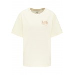 Kobiety T SHIRT TOP | Lee CREW NECK - T-shirt z nadrukiem - ecru/biały - SV30137