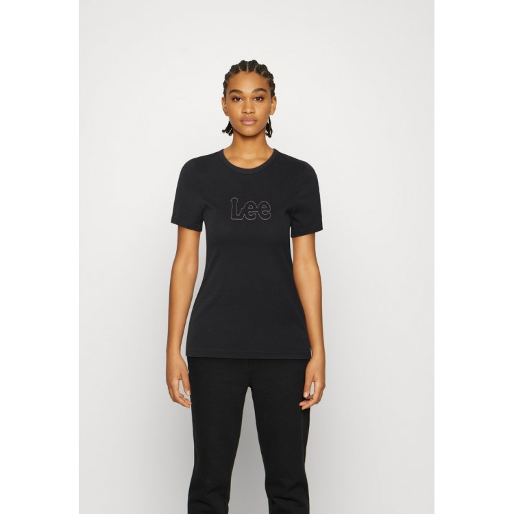 Kobiety T SHIRT TOP | Lee T-shirt z nadrukiem - black/czarny - CO77816