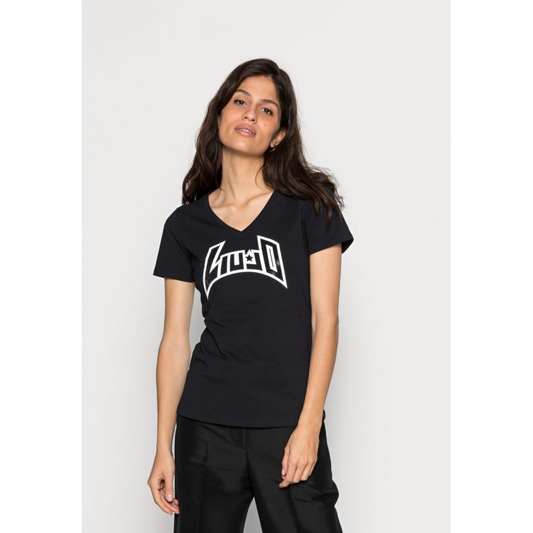 Kobiety T SHIRT TOP | Liu Jo Jeans T-shirt z nadrukiem - nero/glitter/czarny - YR41017