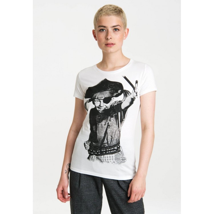 Kobiety T SHIRT TOP | LOGOSHIRT PIRATE - T-shirt z nadrukiem - altweiss/biały - LH57365