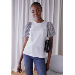 Kobiety T_SHIRT_TOP | maje TILANIA - T-shirt z nadrukiem - noir/blanc/czarny - XV71164