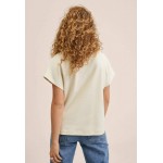 Kobiety T SHIRT TOP | Mango PSGCHEMO - T-shirt z nadrukiem - vanille/jasnożółty - DU73053