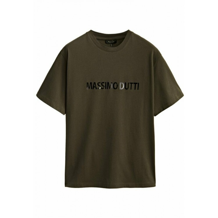 Kobiety T SHIRT TOP | Massimo Dutti SHORT SLEEVE - T-shirt z nadrukiem - khaki - HW22576
