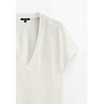 Kobiety T SHIRT TOP | Massimo Dutti T-shirt basic - beige/beżowy - ZQ26986