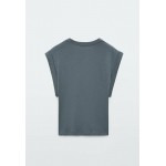 Kobiety T SHIRT TOP | Massimo Dutti T-shirt basic - khaki - OI32314