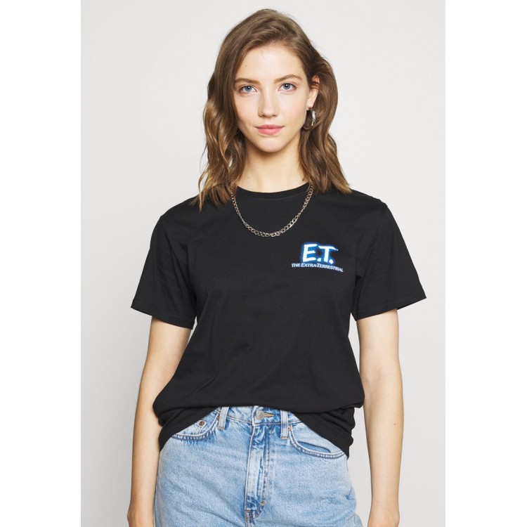 Kobiety T SHIRT TOP | Merchcode LADIES E.T. LOGO AND SPACE TEE - T-shirt z nadrukiem - black/czarny - ET84722
