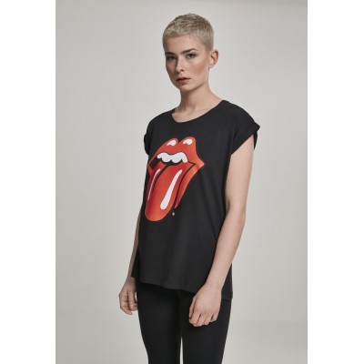 Kobiety T_SHIRT_TOP | Merchcode T-shirt z nadrukiem - black/czarny - QL14281