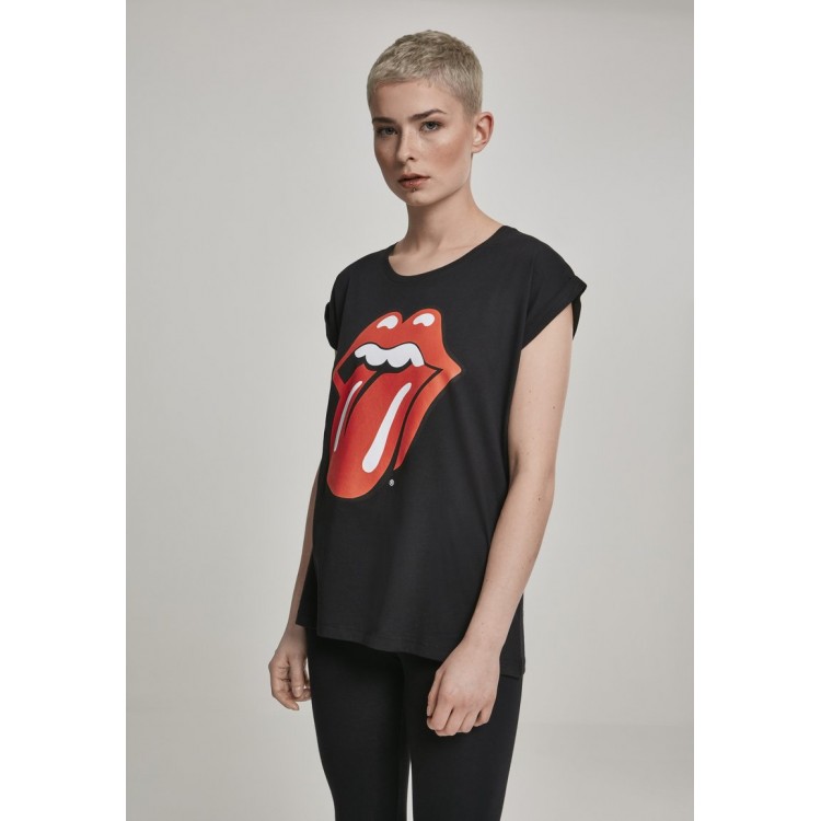 Kobiety T SHIRT TOP | Merchcode T-shirt z nadrukiem - black/czarny - QL14281