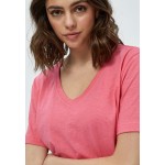 Kobiety T SHIRT TOP | Minus LETI V NECK TEE - T-shirt basic - pink flamingo/różowy - ZF21868