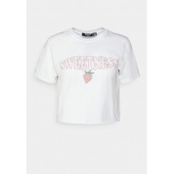 Kobiety T_SHIRT_TOP | Missguided Petite SWEETNESS - T-shirt z nadrukiem - white/biały - XL25051