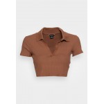Kobiety T SHIRT TOP | Monki T-shirt basic - brown/brązowy - SQ09834