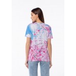Kobiety T SHIRT TOP | Mr. GUGU & Miss GO CHERRY BLOSSOM - T-shirt z nadrukiem - pink/różowy - FV79764