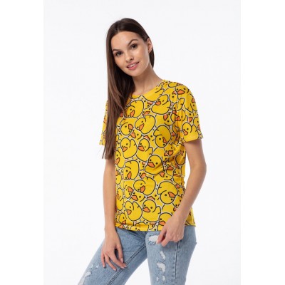 Kobiety T_SHIRT_TOP | Mr. GUGU & Miss GO RUBBER DUCK - T-shirt z nadrukiem - yellow/żółty - OT34417