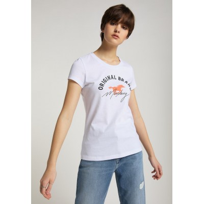 Kobiety T_SHIRT_TOP | Mustang T-shirt z nadrukiem - weiß/biały - KC72783