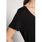 Kobiety T SHIRT TOP | NA-KD 2 PACK V-NECK TEE - T-shirt basic - black/white/czarny - LK52520