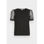 Kobiety T SHIRT TOP | NAF NAF PLUMY - T-shirt z nadrukiem - noir/czarny - JF90844