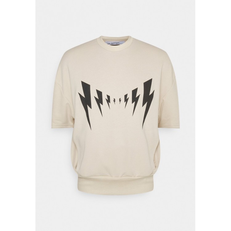 Kobiety T SHIRT TOP | Neil Barrett MIRRORED BOLT SHORT SLEEVE UNISEX - T-shirt z nadrukiem - black/white/beżowy - WG95719