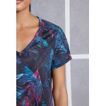 Kobiety T SHIRT TOP | Next SHORT SLEEVE V-NECK - T-shirt z nadrukiem - black/czarny - OU55417