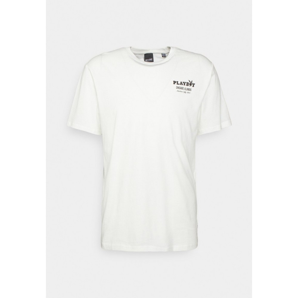 Kobiety T SHIRT TOP | Only & Sons ONSPLAYBOY TEE UNISEX - T-shirt z nadrukiem - star white/biały - FX00633