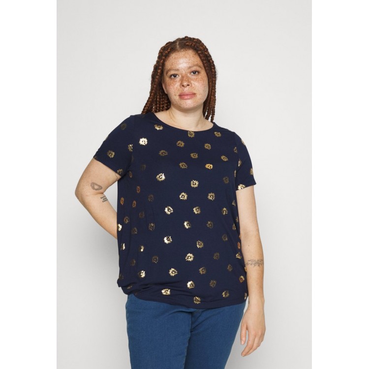 Kobiety T SHIRT TOP | ONLY Carmakoma CAREMA - T-shirt z nadrukiem - peacoat/granatowy - HM43584