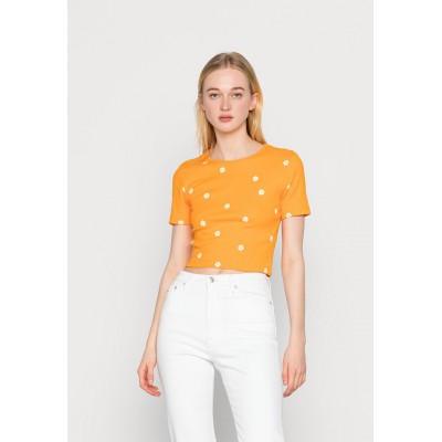 Kobiety T_SHIRT_TOP | ONLY ONLFENJA CROPPED  - T-shirt z nadrukiem - flame orange/pomarańczowy - GY40847