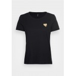 Kobiety T SHIRT TOP | ONLY ONLKITA LIFE LOGO TOP NOOS - T-shirt basic - black/czarny - WZ87804