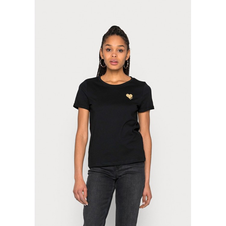 Kobiety T SHIRT TOP | ONLY ONLKITA LIFE LOGO TOP NOOS - T-shirt basic - black/czarny - WZ87804