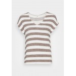 Kobiety T SHIRT TOP | ONLY ONLLIRA V NECK - T-shirt z nadrukiem - walnut tofu/brązowy - EQ32603