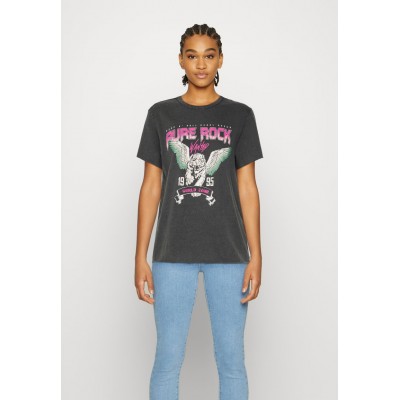 Kobiety T_SHIRT_TOP | ONLY ONLLUCY REBEL - T-shirt z nadrukiem - black/czarny - UO63759