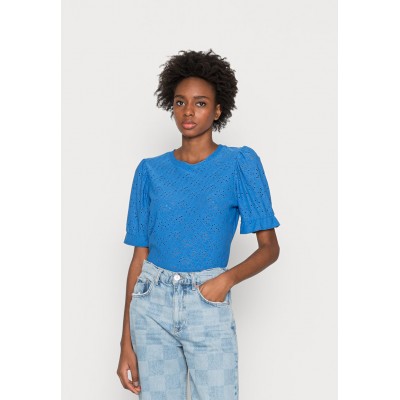 Kobiety T_SHIRT_TOP | ONLY ONLSMILLA PUFF  - T-shirt z nadrukiem - strong blue/błękit królewski - UL10155