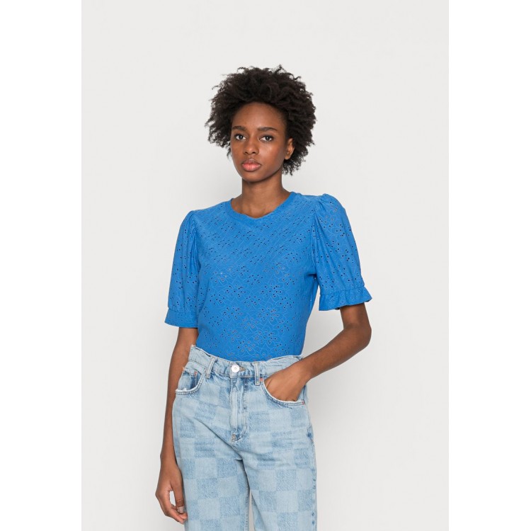 Kobiety T SHIRT TOP | ONLY ONLSMILLA PUFF - T-shirt z nadrukiem - strong blue/błękit królewski - UL10155