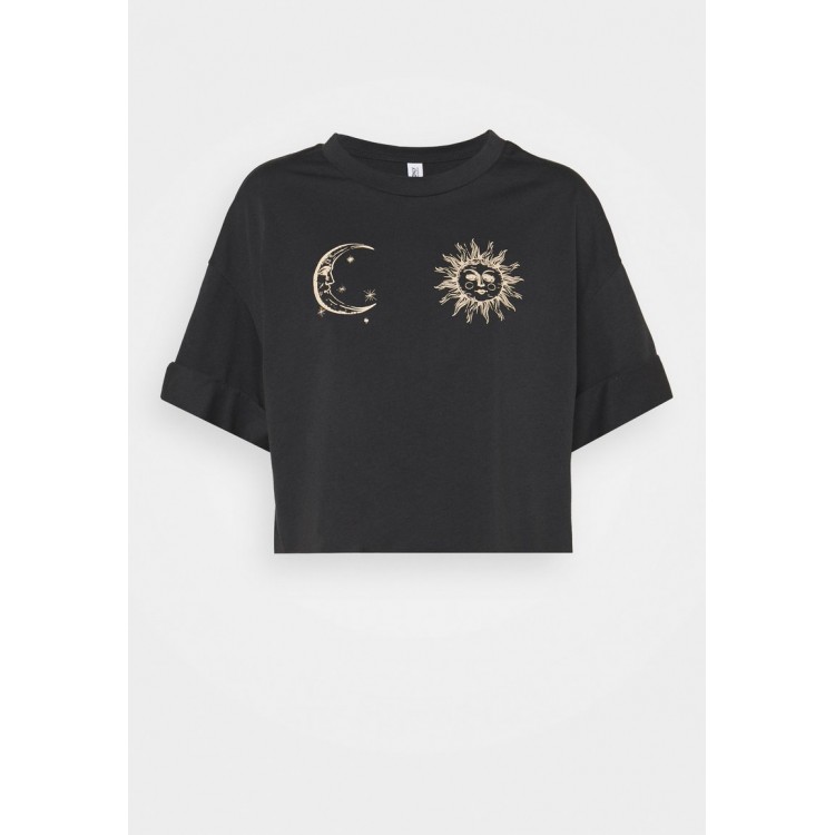 Kobiety T SHIRT TOP | ONLY ONLSPIRIT CROPPED - T-shirt z nadrukiem - black/czarny - UI21159